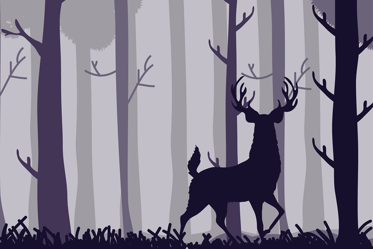 illustration of a stag red deer